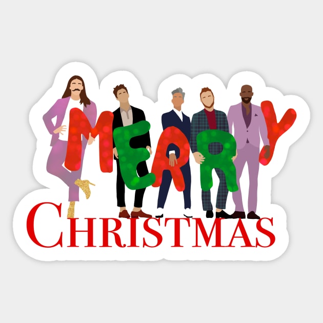 Fab 5 Christmas Sticker by rachaelthegreat